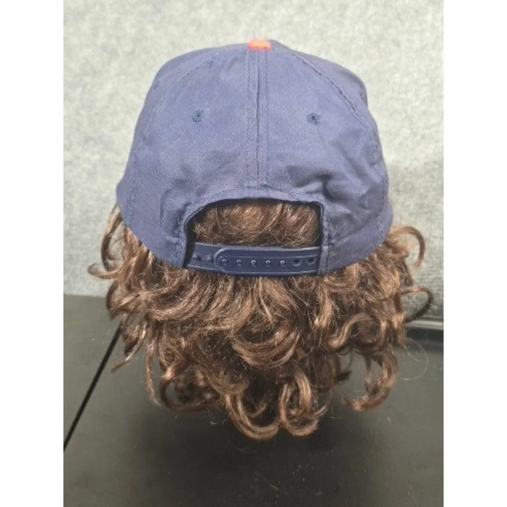 Metal Treating Vintage Snapback Hat Navy Blue‎ Red Two Tone Cotton Workwear Cap